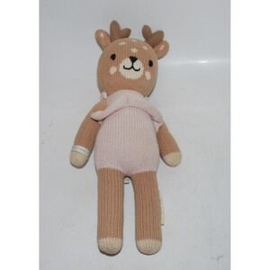 Cuddle + Kind Fawn Deer Plush Lovey Doll – Hand Knit – Peru – Pink/Brown – 14"
